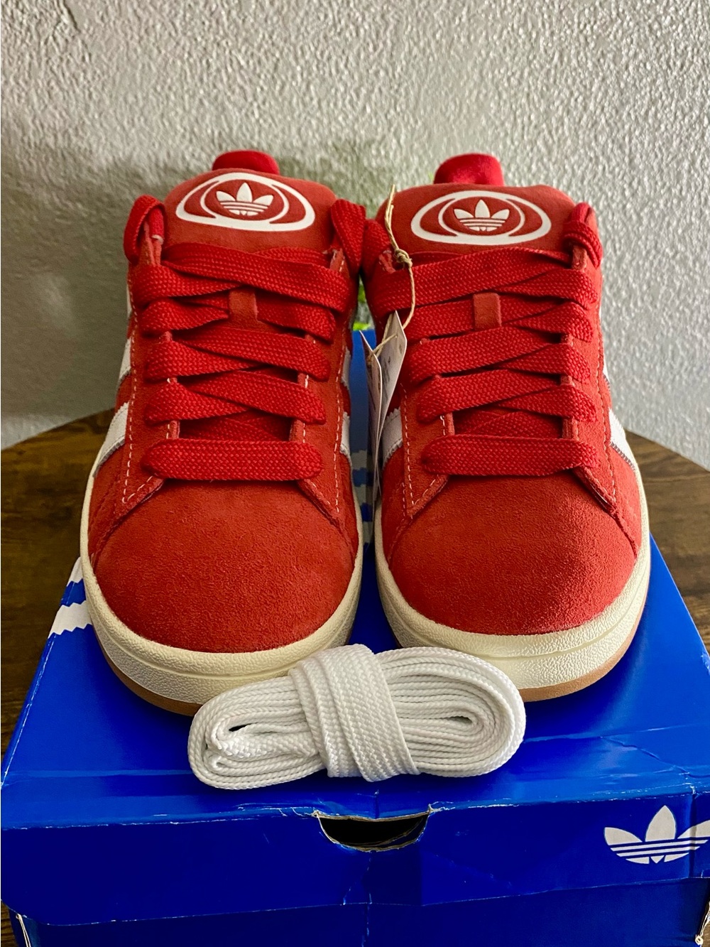 Adidas Campus 00s - Red Suede Sneakers with White Stripes
